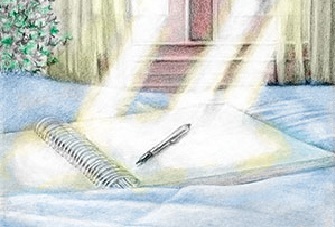 A dream journal on bed in morning